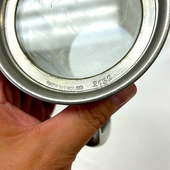 Vintage BIRKS pewter with glass bottom stein stamped made in England 2482 - Picture 6 of 7